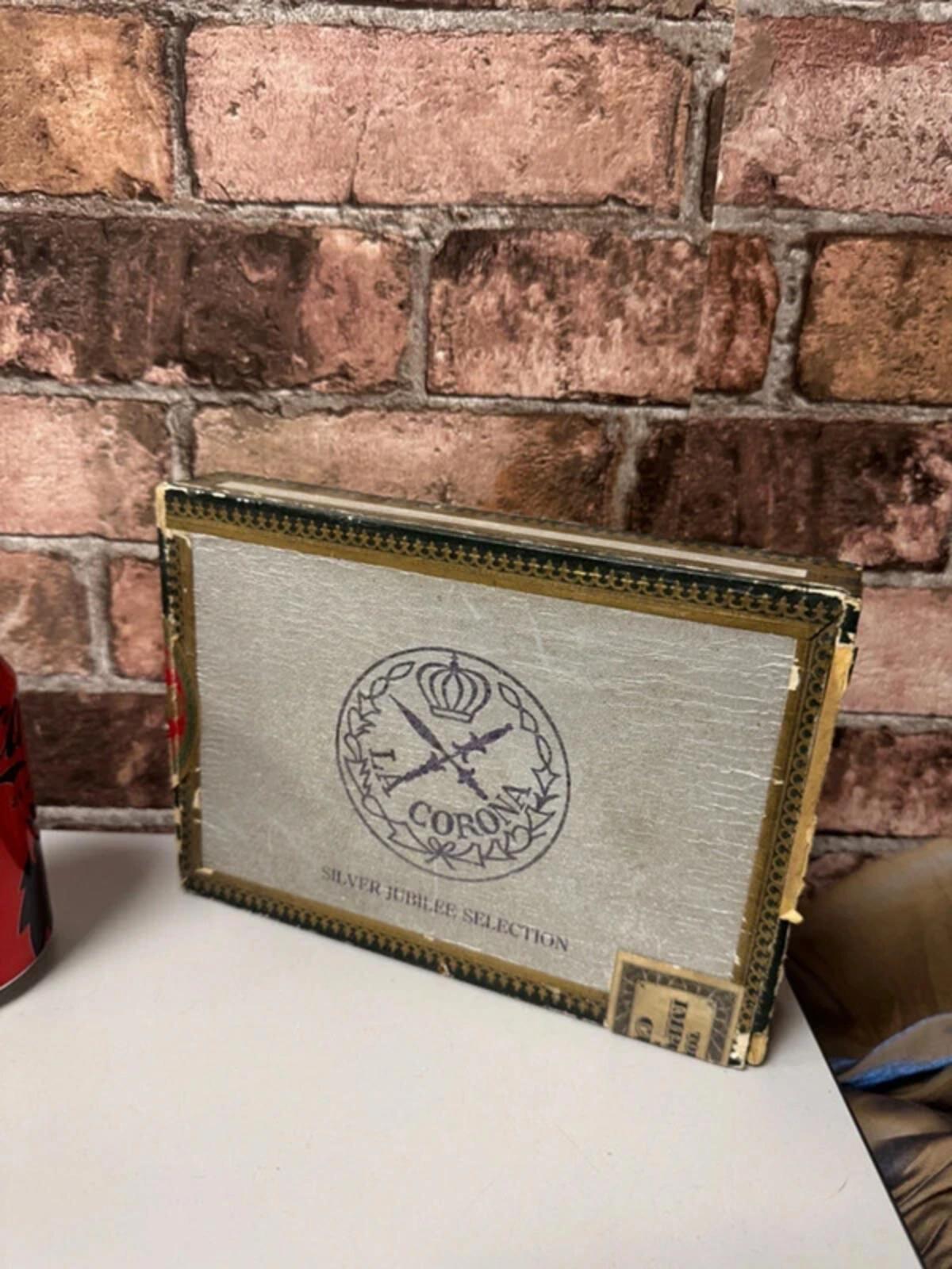 Vintage La Corona Silver Jubilee Cigar Box