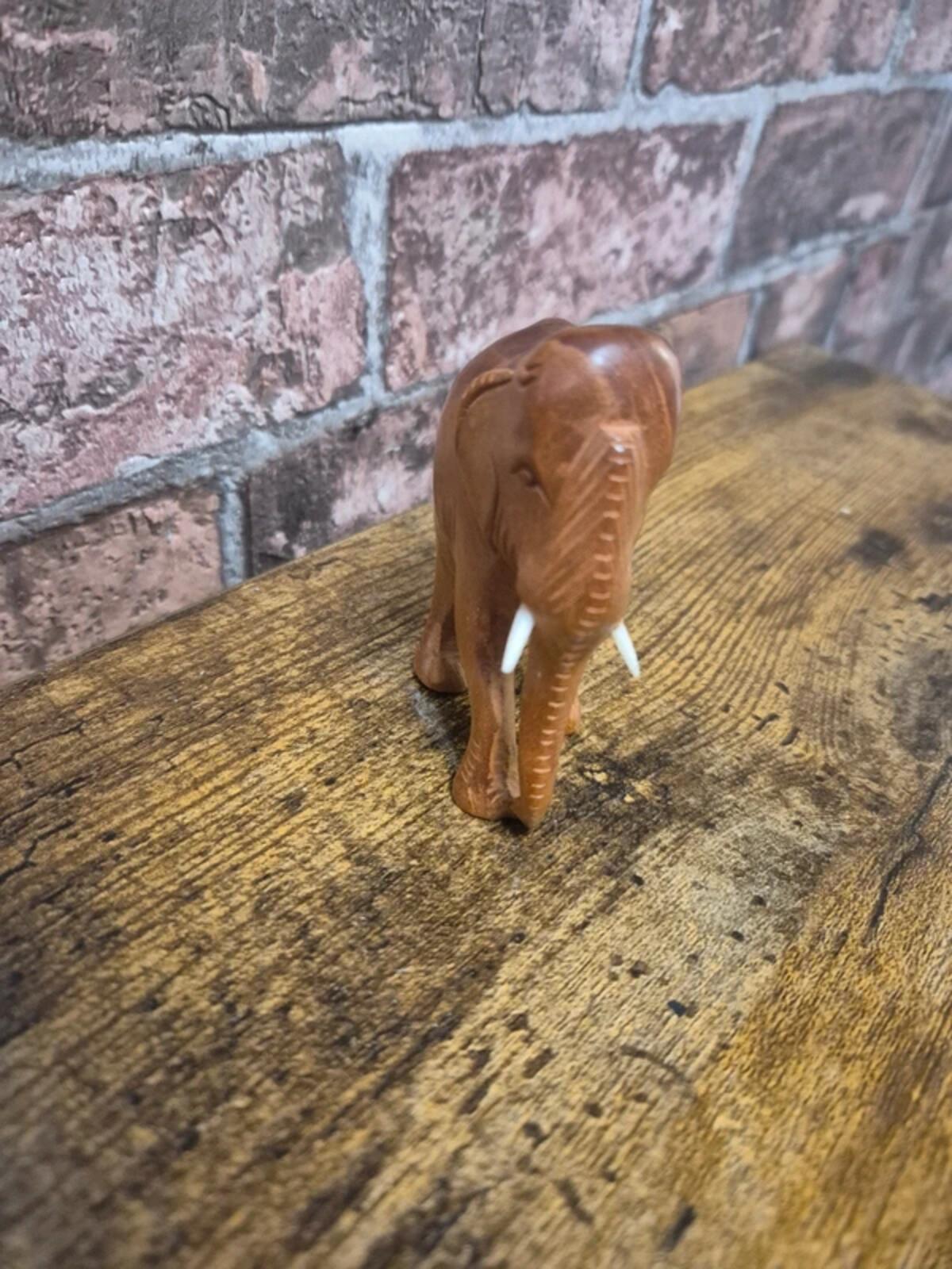 Hand carved wooden elephant
