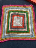 Hand Knitted Multi Coloured Blanket