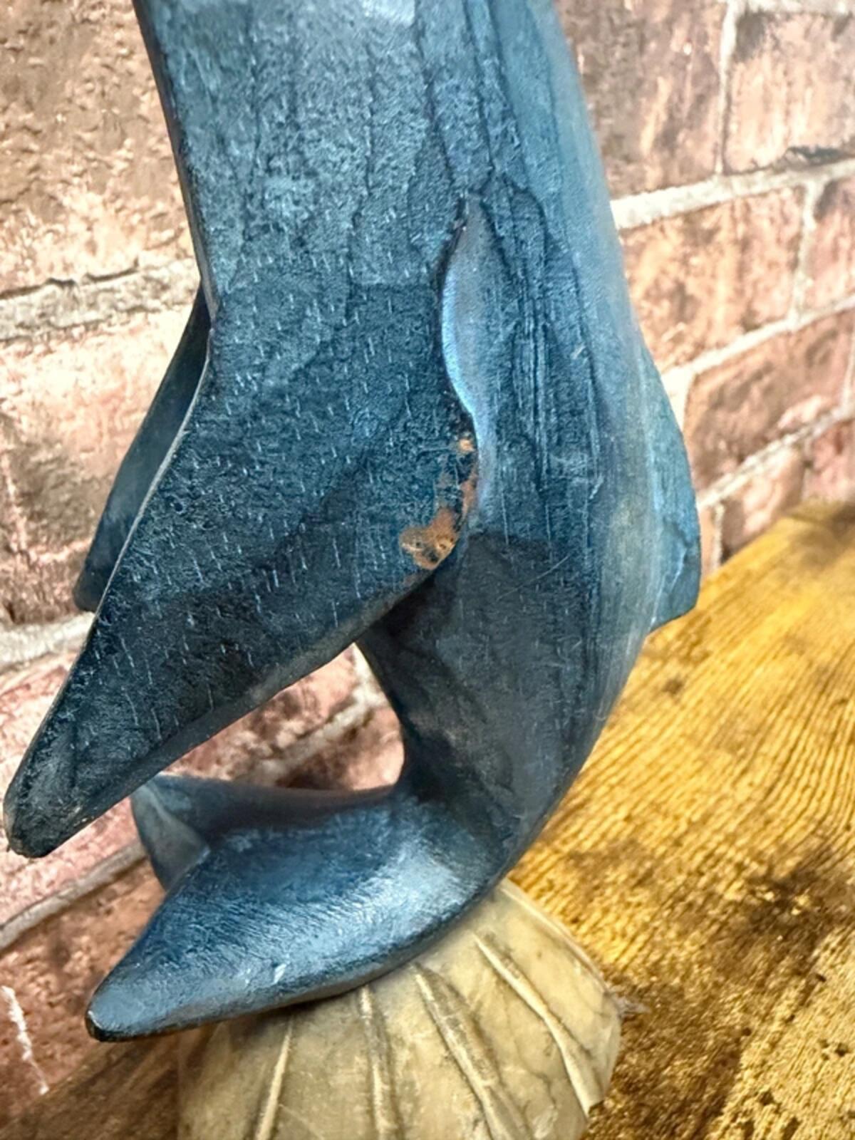 Carved Wooden Dolphin Ornament