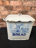 Vintage Blue and White Enamel Bread Bin