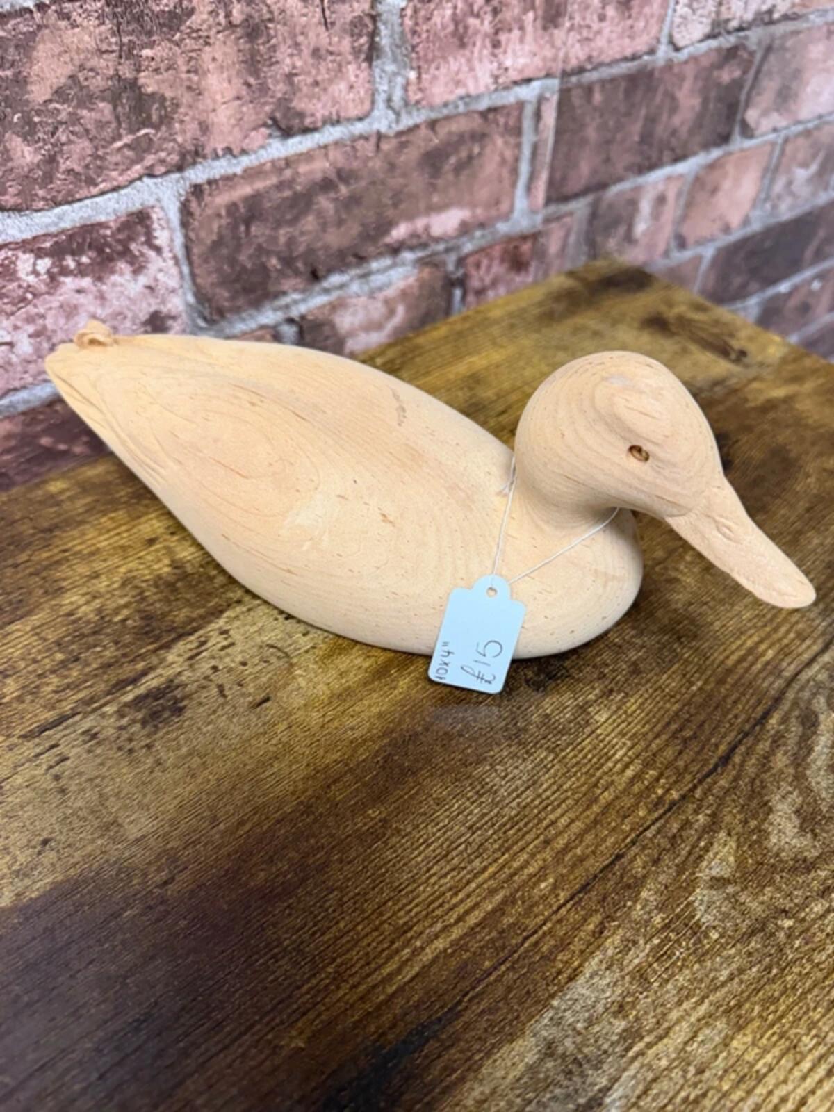 Carved Wooden Duck Ornament Decoy