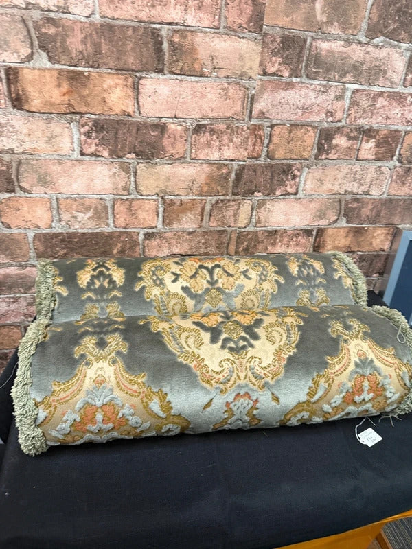 Pair of Chenille Fabric Bolster Cushions