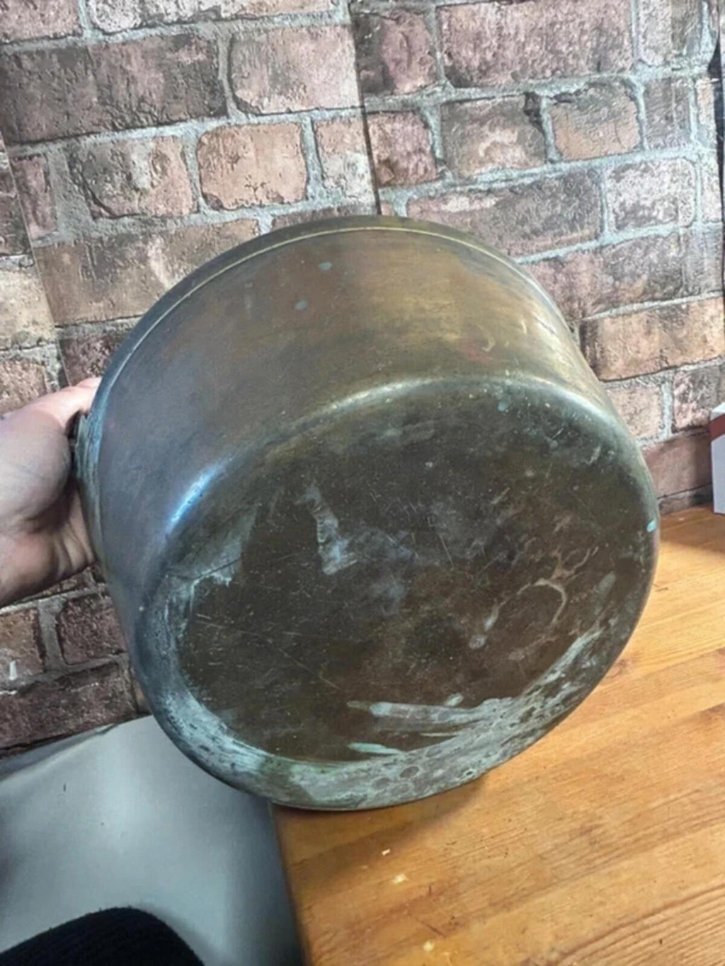 Vintage Large Copper Pot with Handle