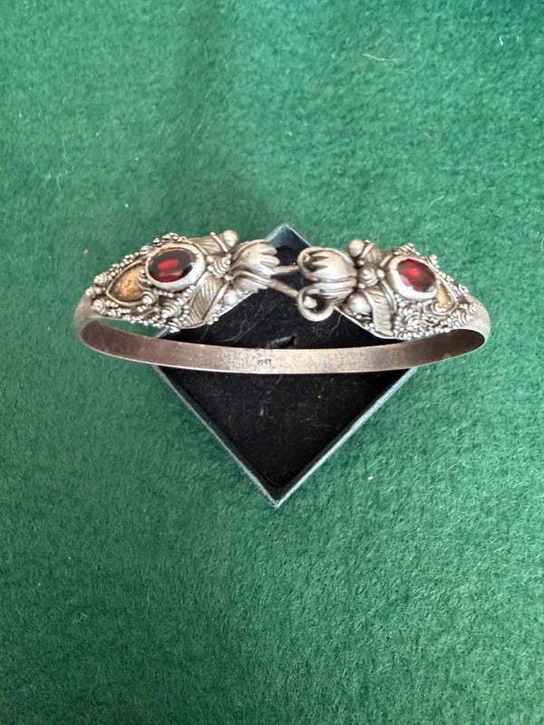 Sterling Silver Dragon Open Bangle