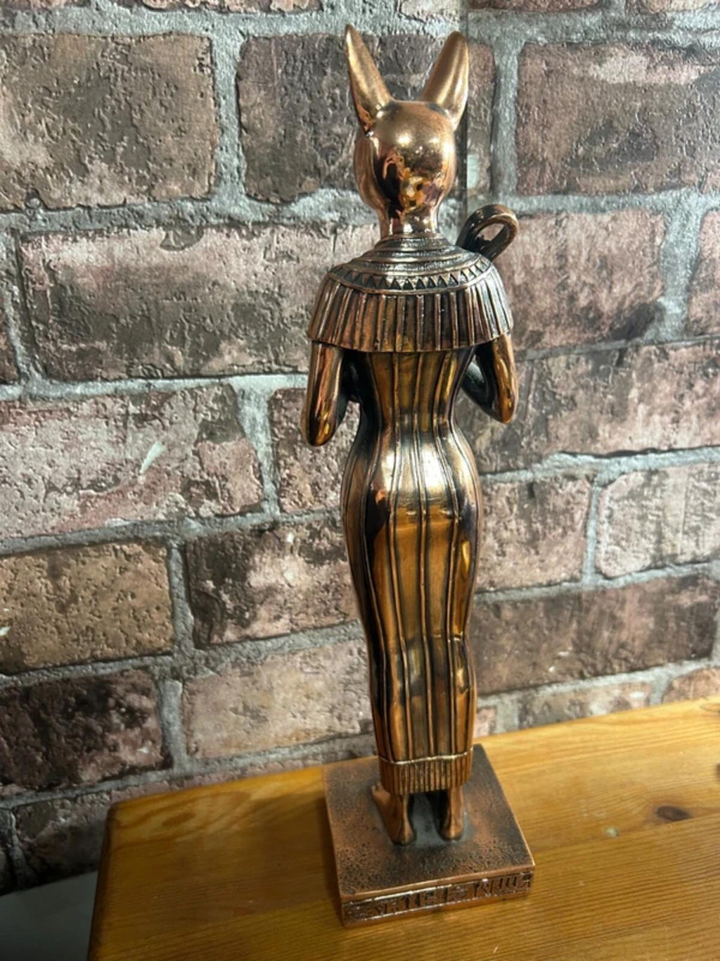Cooper Coloured Metal Ancient Egyptian Goddess Figurine