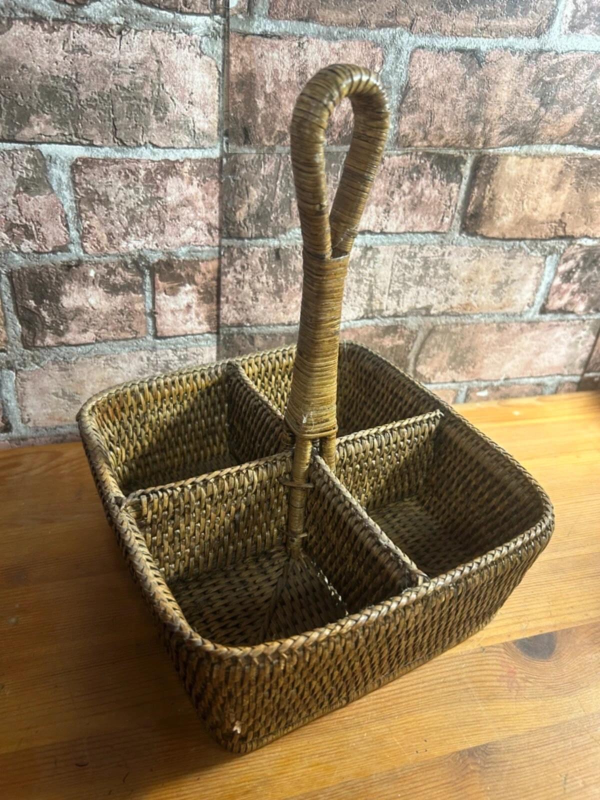 Vintage Rattan Storage Caddy