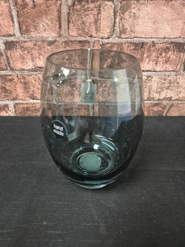 M&S green glass vase