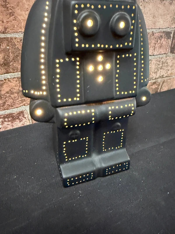 Black Ceramic Robot Lamp