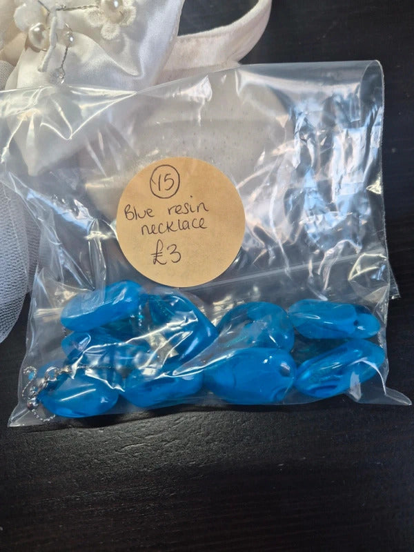 Blue resin necklace