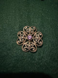 Vintage Sterling Silver and Amethyst Butterfly Brooch