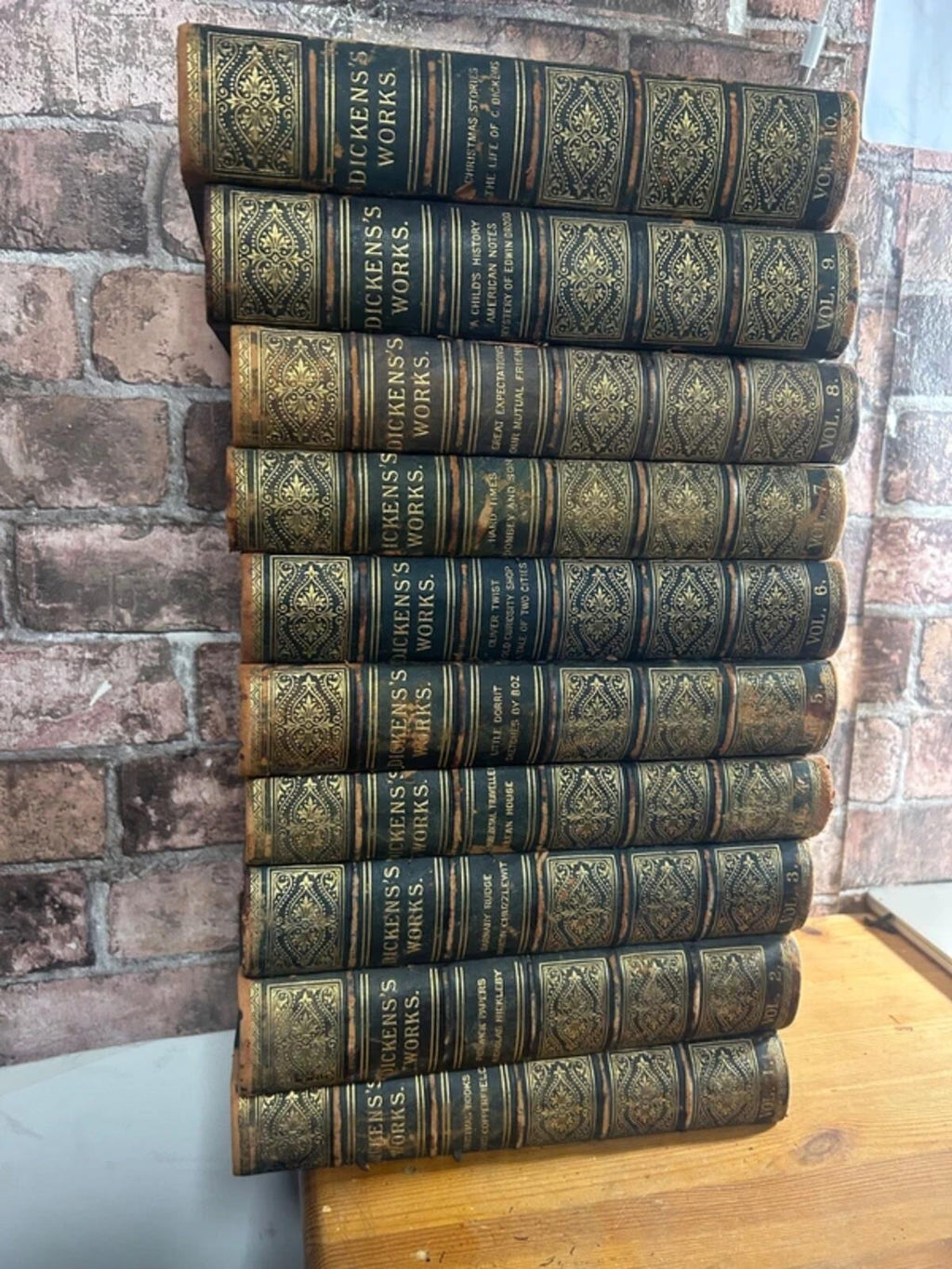 Dickens Works Late Victorian 10 Volume Book Set