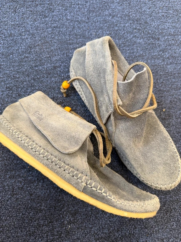 Clarks Originals Denim Blue Suede Shoes - Size 4.5D