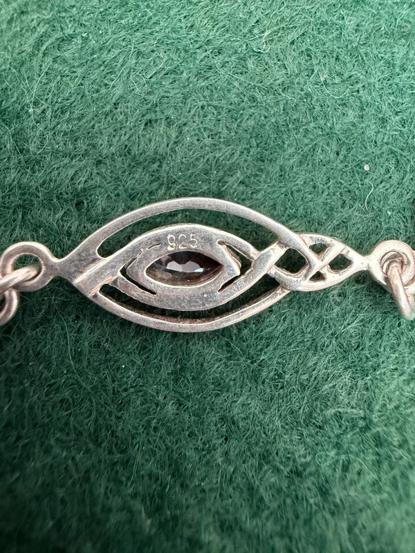 Sterling Silver Knot Panel T Bar Bracelet