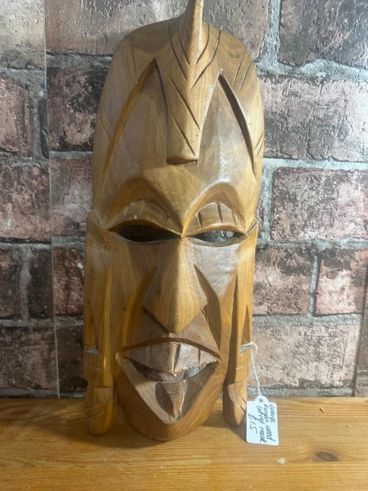 Vintage Kenyan Wooden Carved Mask