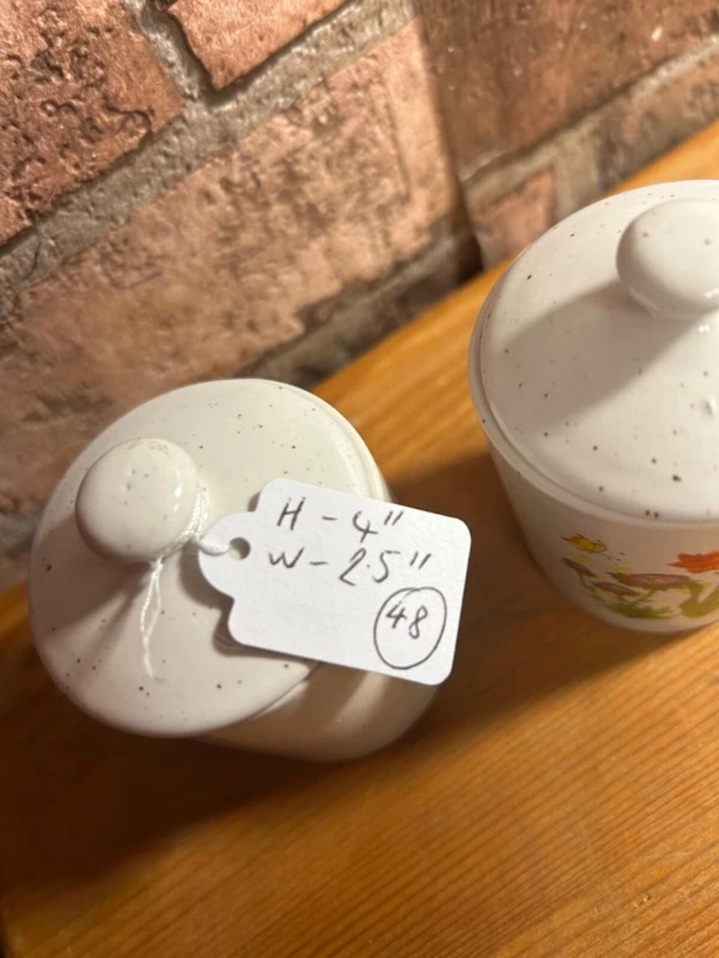 Pair of Vintage Floral Spice Jars