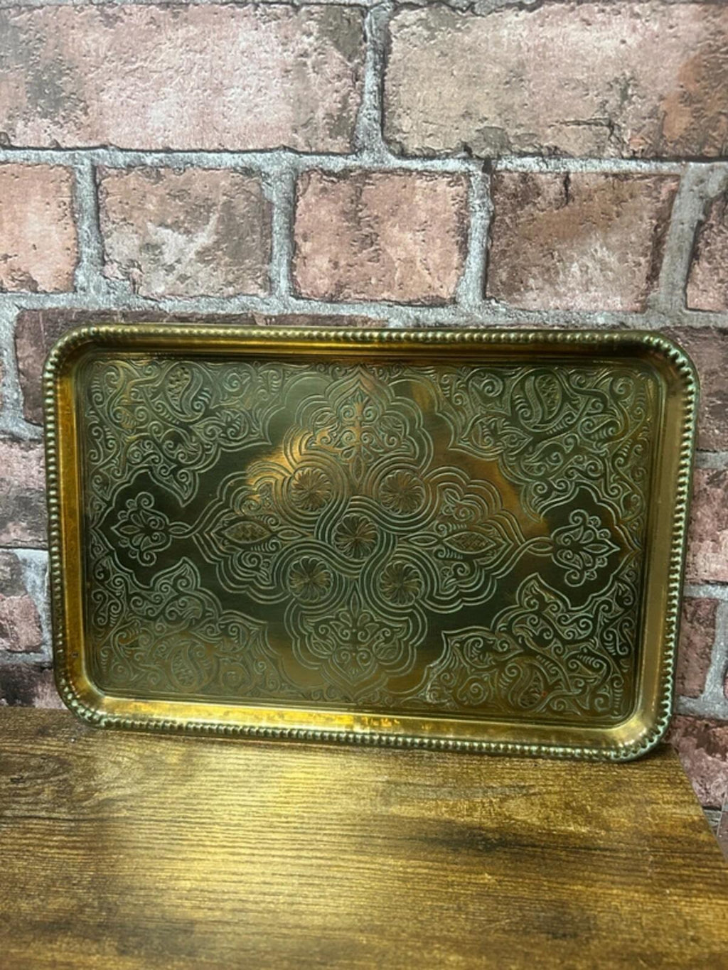 Vintage Brass Rectangular Tray