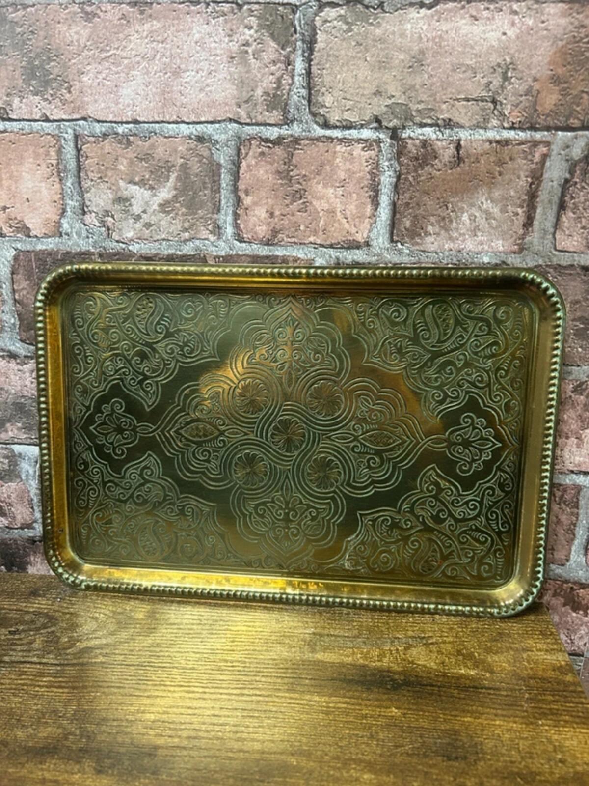 Vintage Brass Rectangular Tray