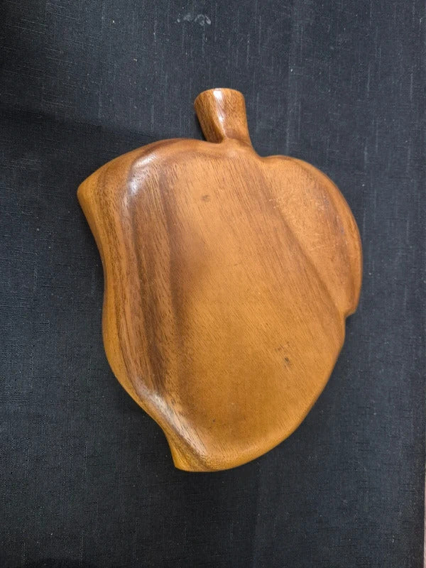 Teak leaf serving bowl