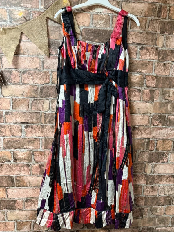 Monsoon Patterned Summer Dress - Size 12 Petite
