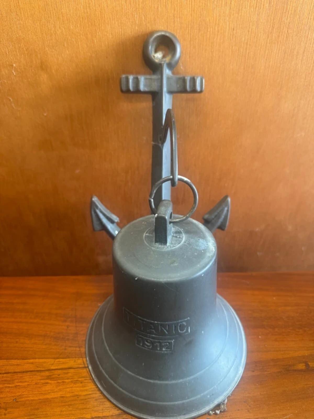 Vintage Decorative Cast Metal Titanic 1912 Wall Bell