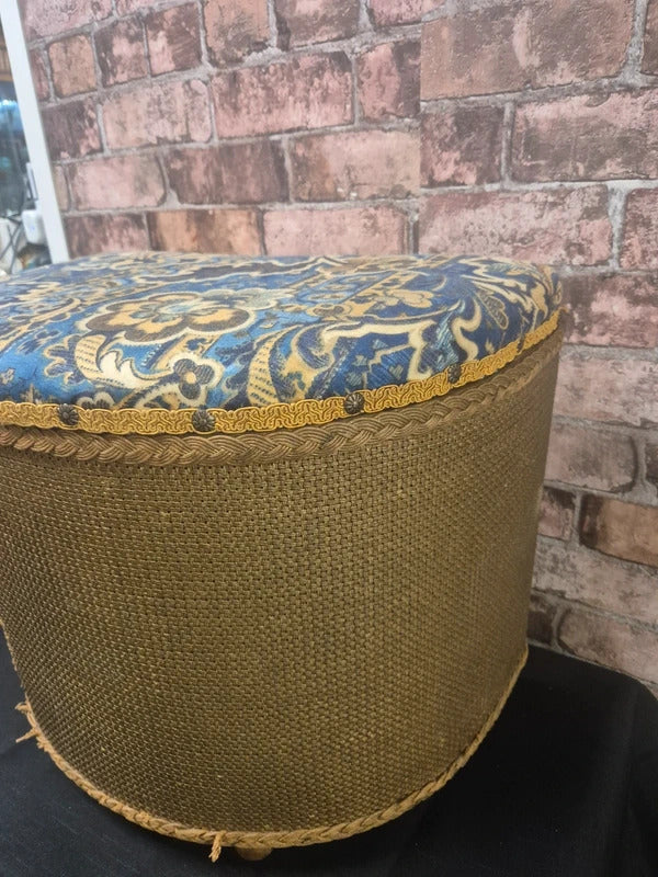 Lloyd loom gold half moon ottoman
