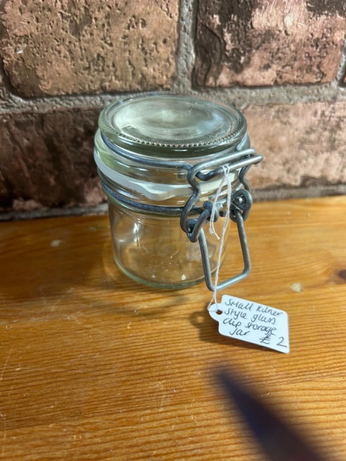 Small Clip Glass Storage Jar