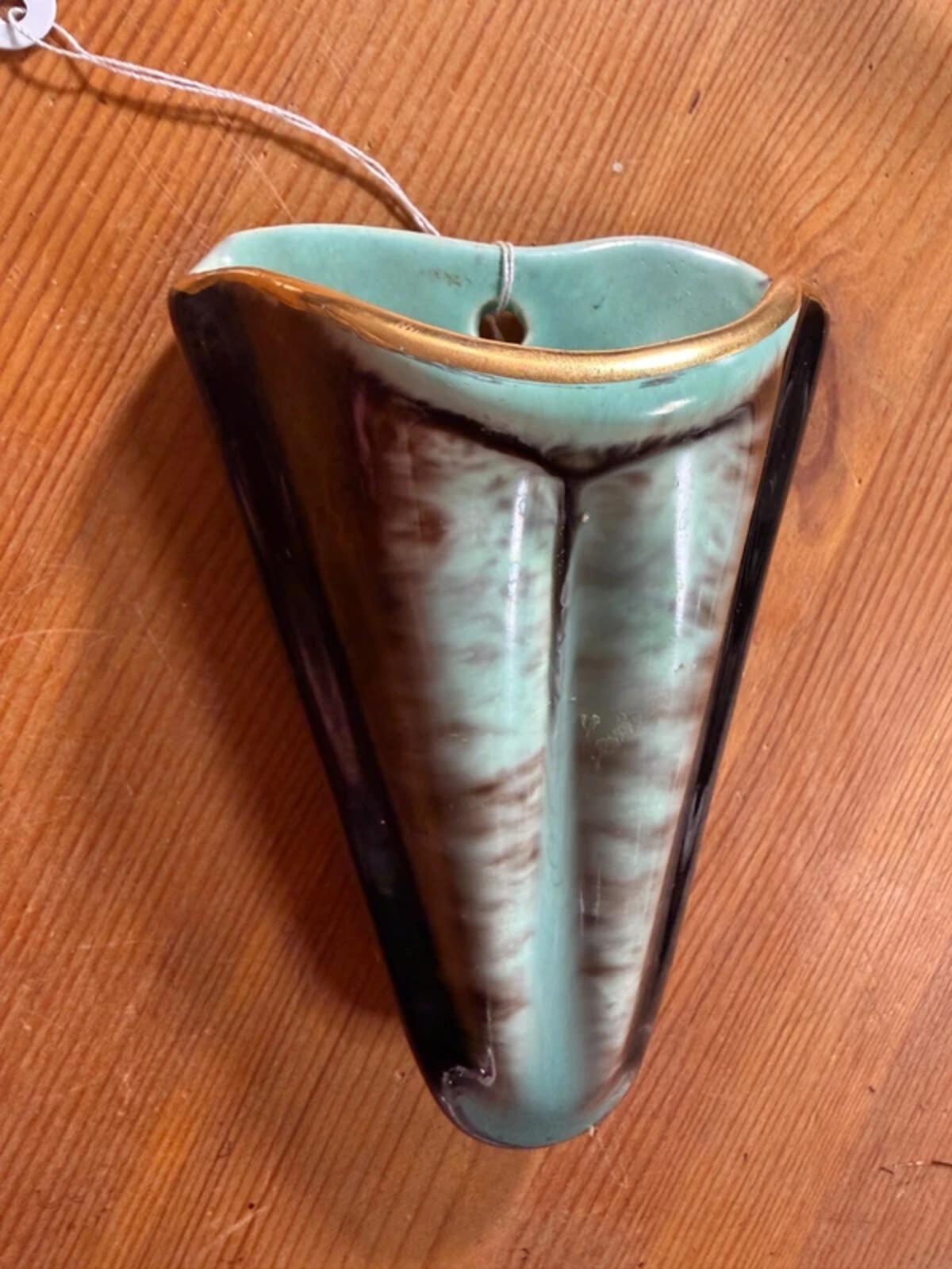 West German Vintage Ceramic Wall Pocket Vase
