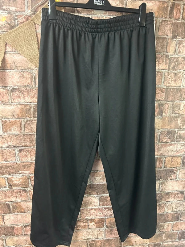 Black and White Striped Edge Joggers - Size 16