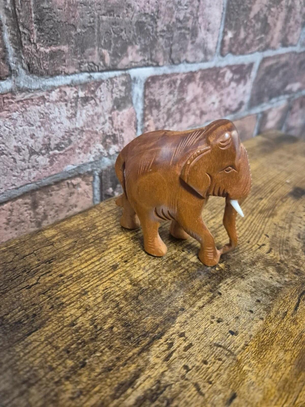 Hand carved wooden elephant