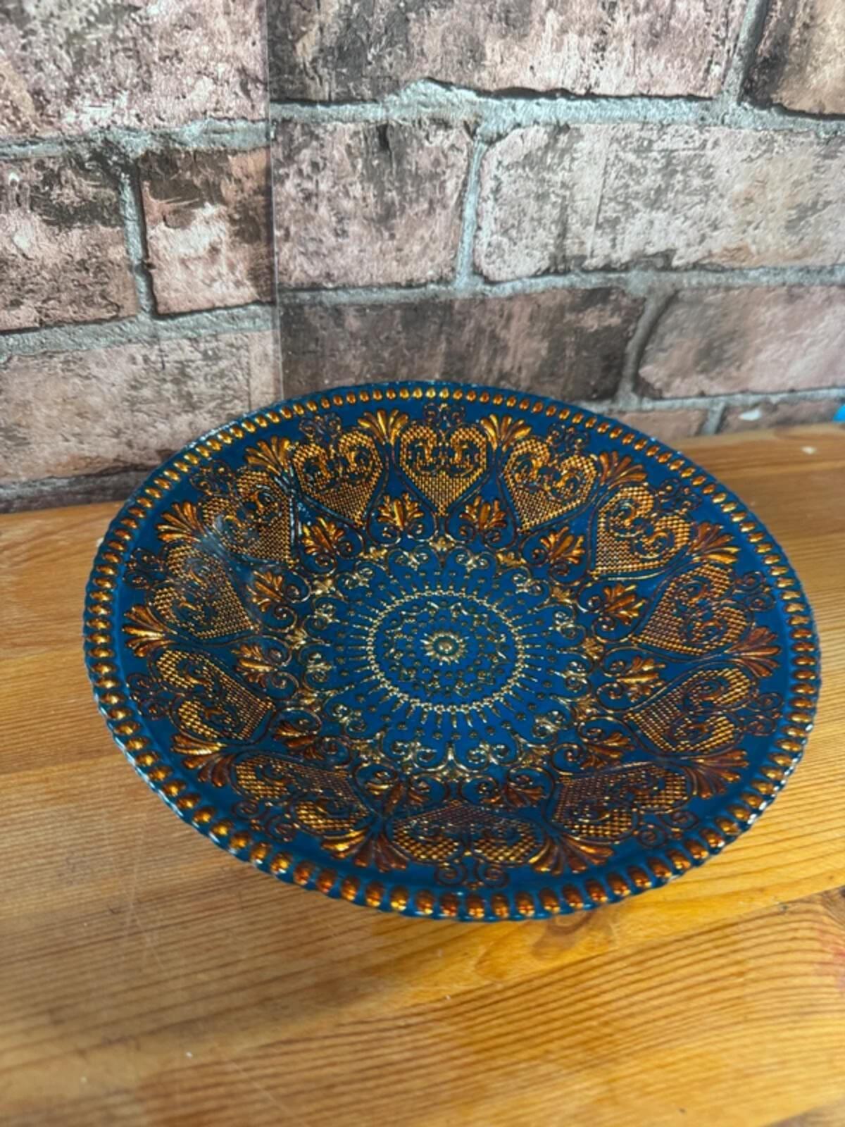 Vintage Glass Foil Art Bowl