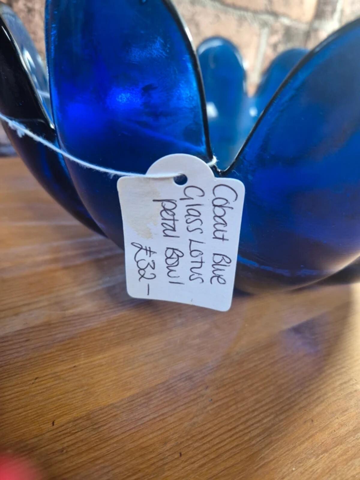 Cobalt blue lotus petal bowl