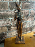 Cooper Coloured Metal Ancient Egyptian Goddess Figurine