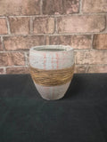 Rsutic washed terracota wrapped plant pot