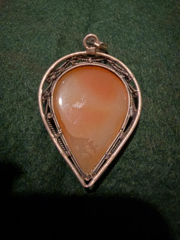 Sterling Silver Caramel Quartz Pendant
