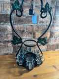 Vintage Iron Bottle and Mini Pitcher Holder