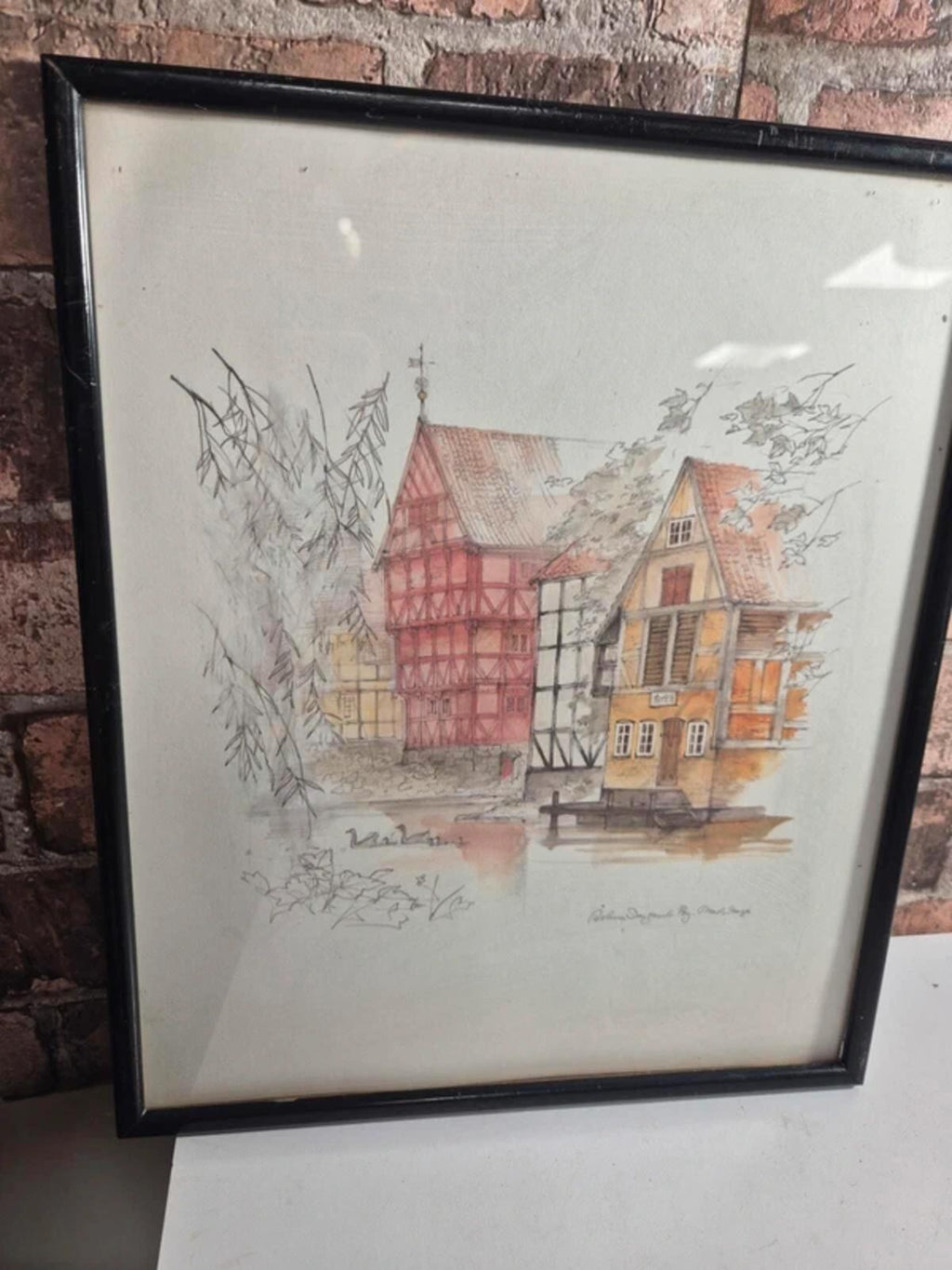 Mads stage Watercolour framed and signed
