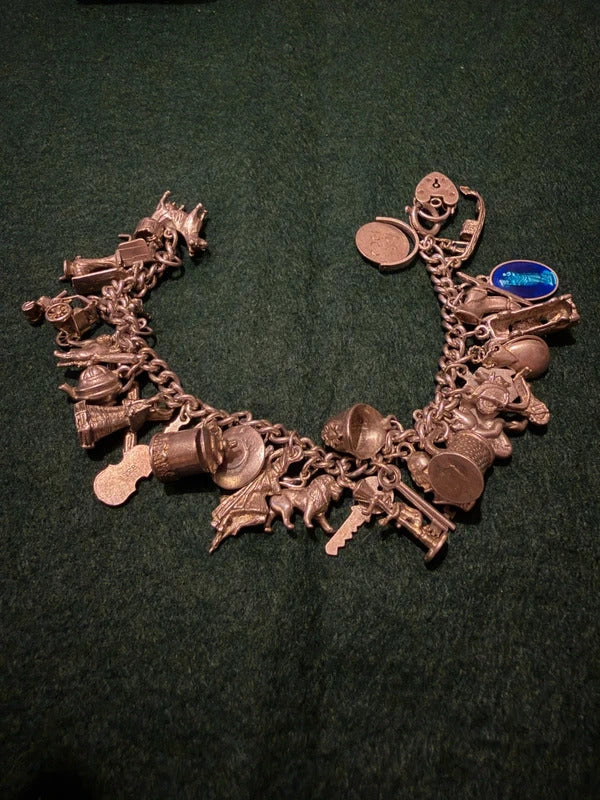 Sterling Silver Vintage Charm Bracelet