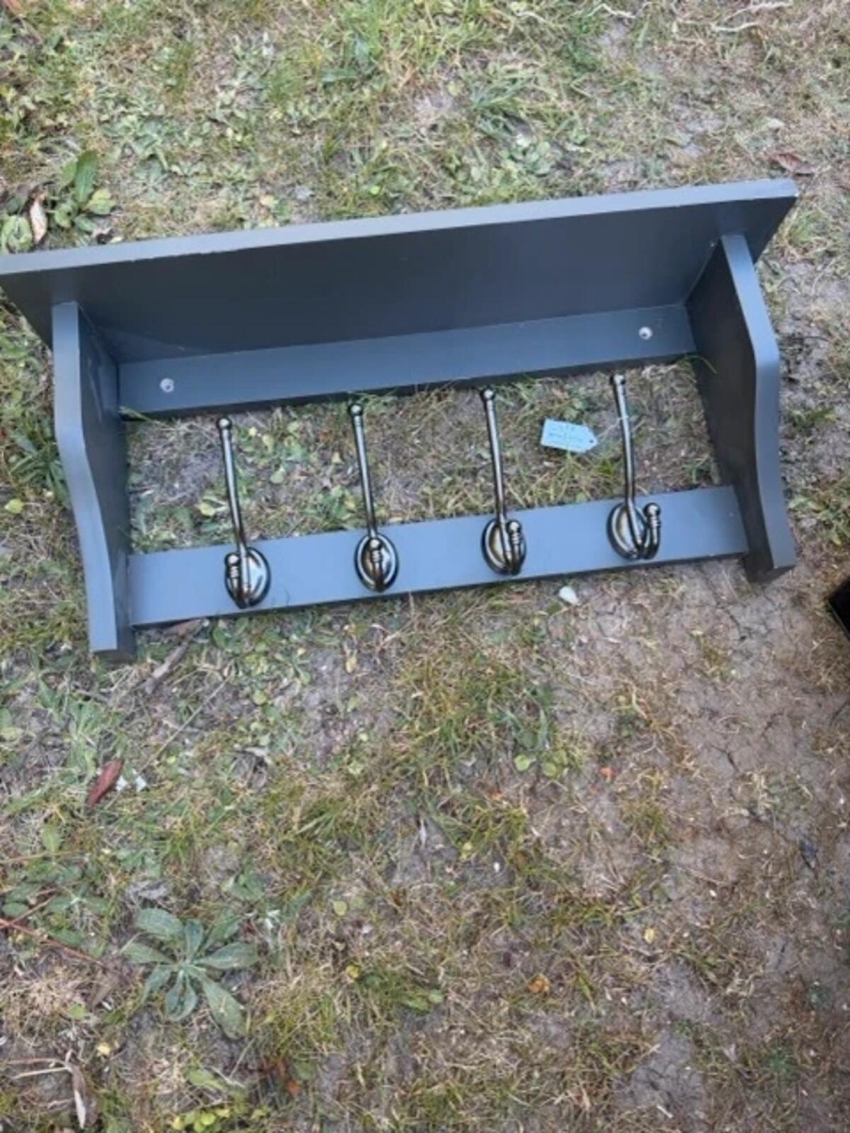 Grey Wall Hook/Shelf