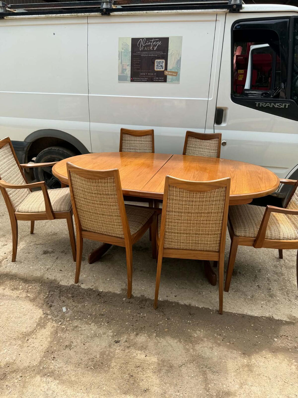 G Plan Fresco Mid Century Teak Extending Dining Table and Six Chairs