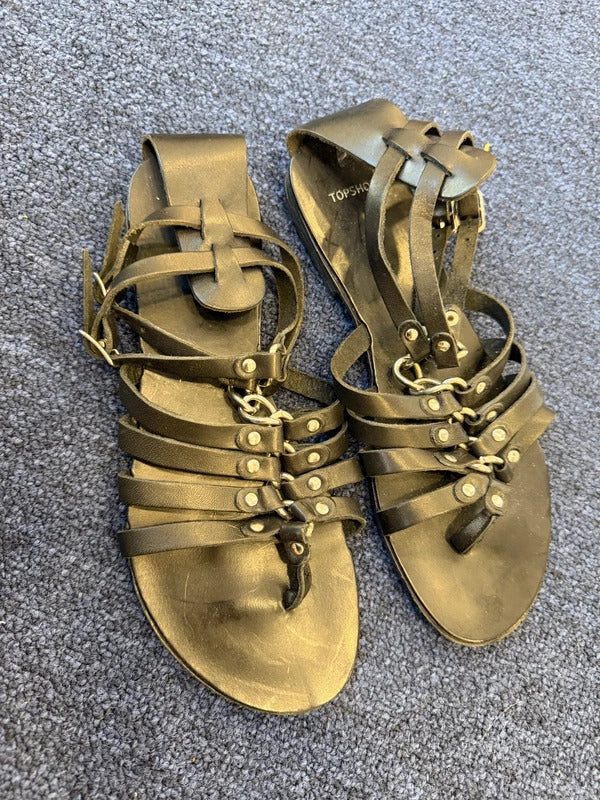 Topshop Black Sandals - Size 4 UK