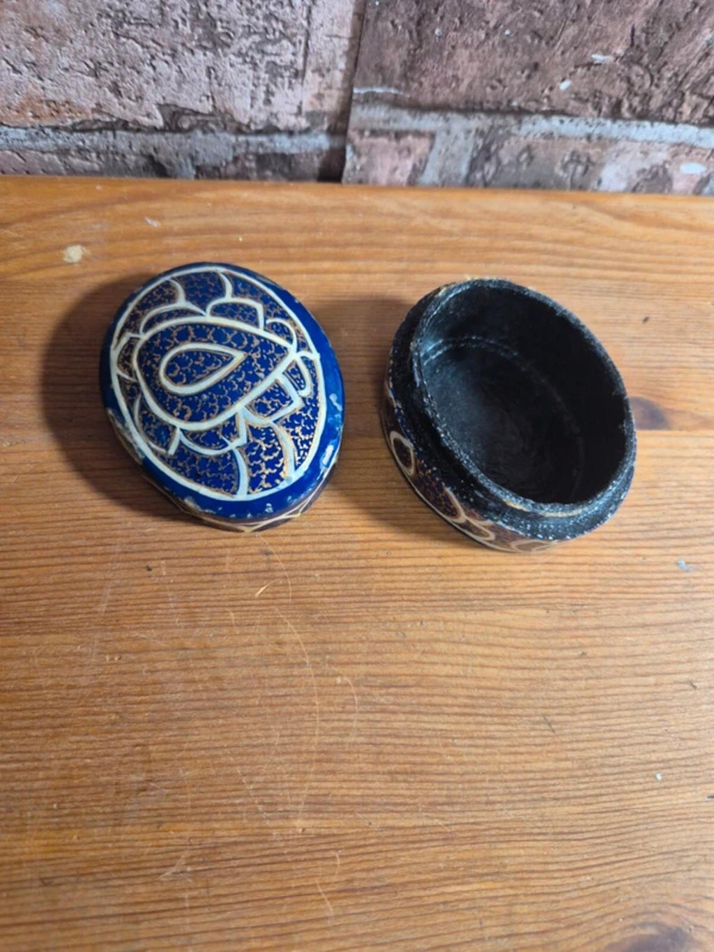 Blue kashmir trinket box