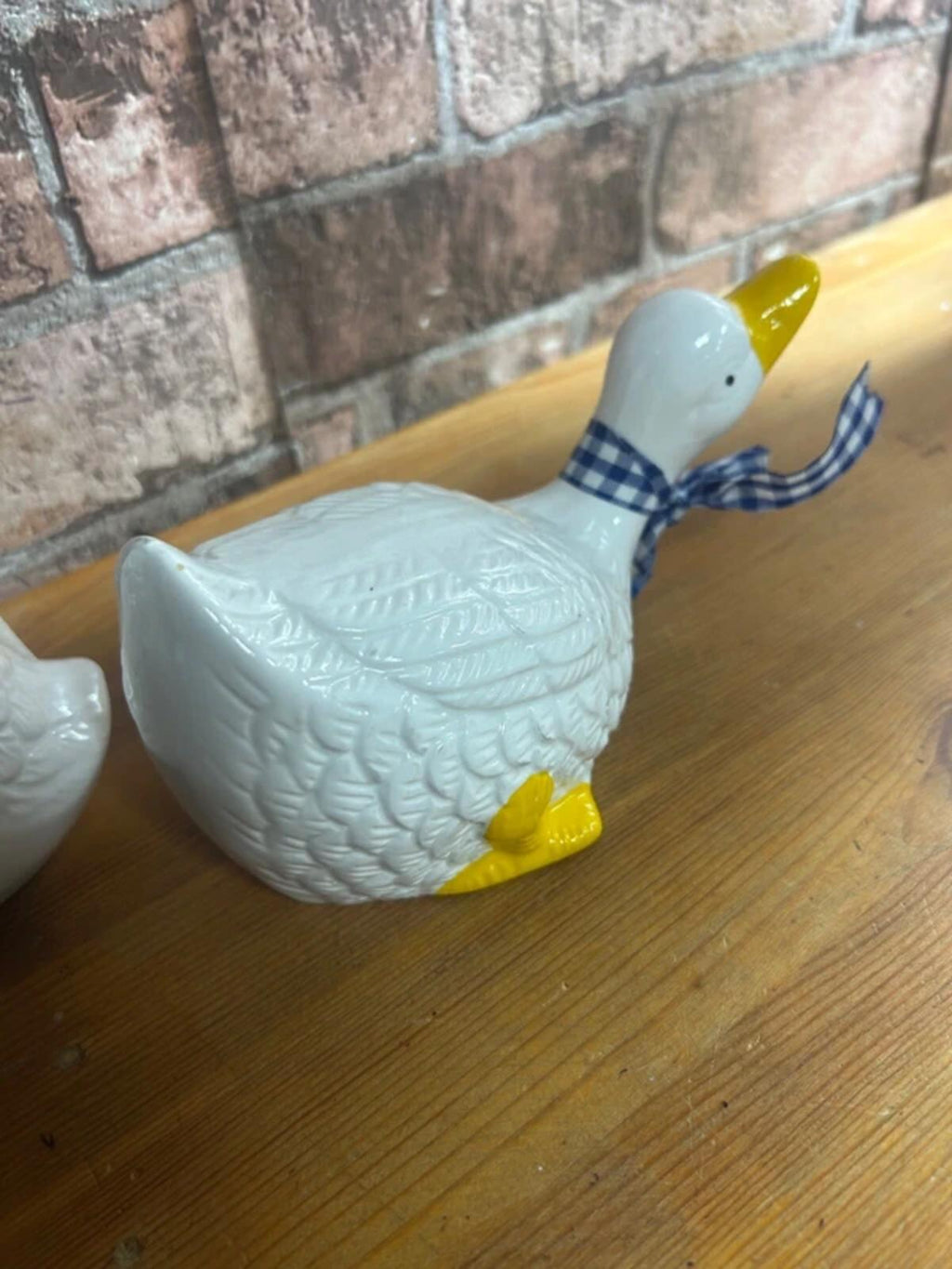 Pair of Ceramic Duck Ornaments