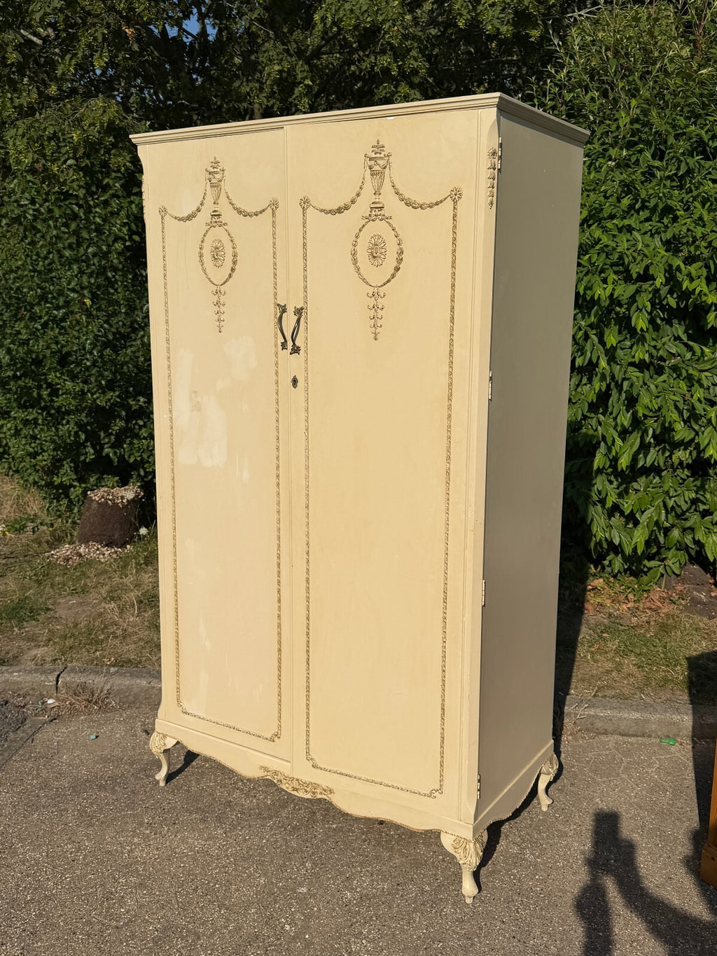 Cream French Louis Style Wooden Wardrobe