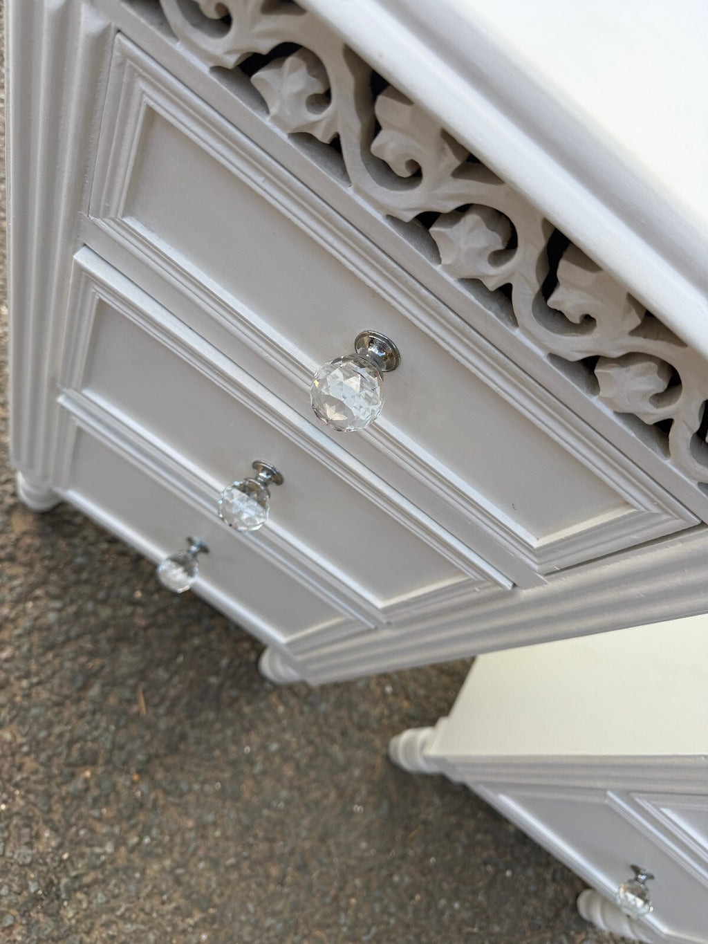 Pair of Wooden White Bedside Cabinets