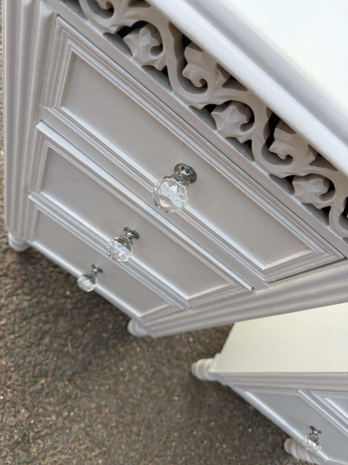 Pair of Wooden White Bedside Cabinets