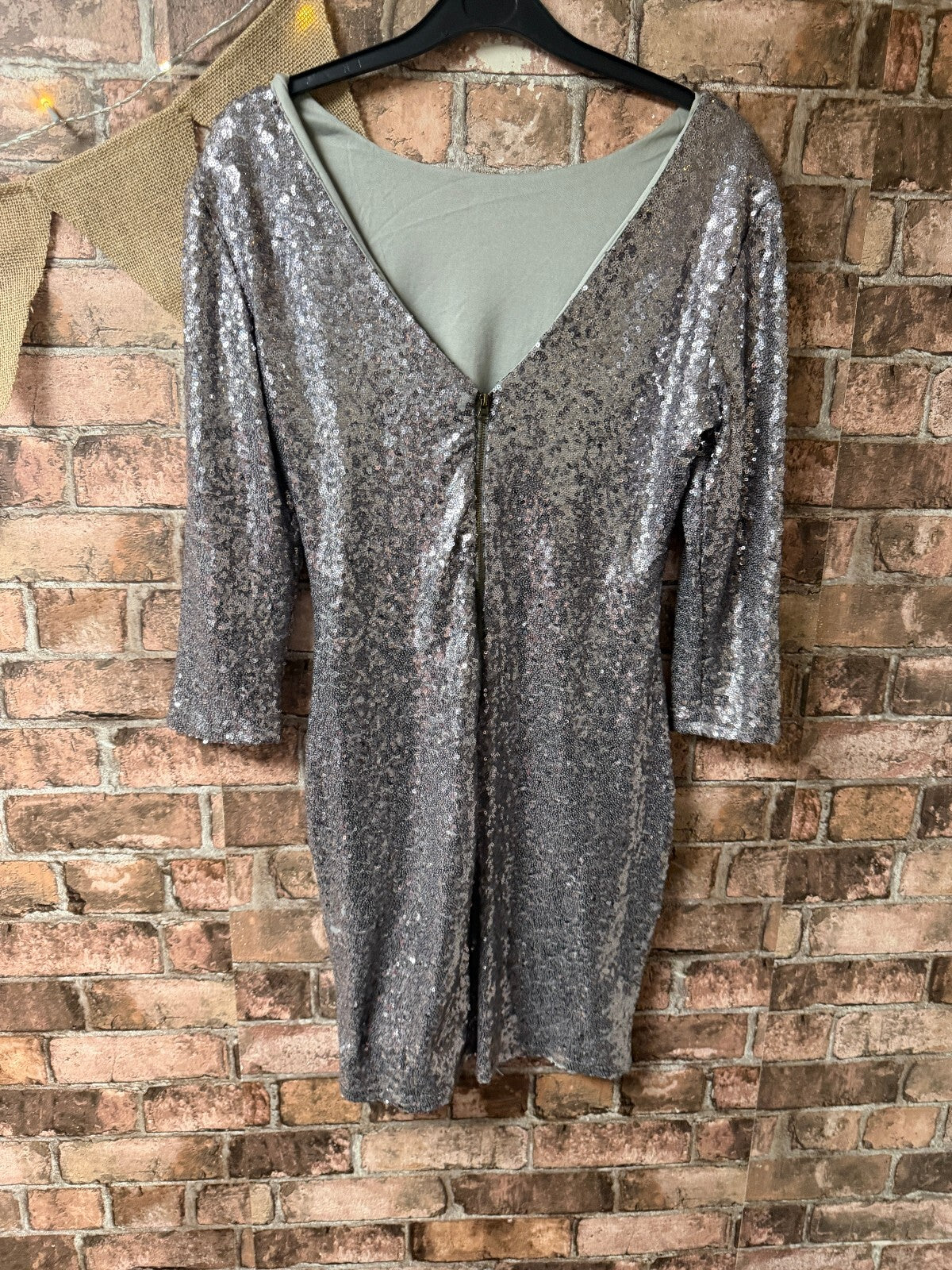 blinQ Silver Sequin Dress - Size 10