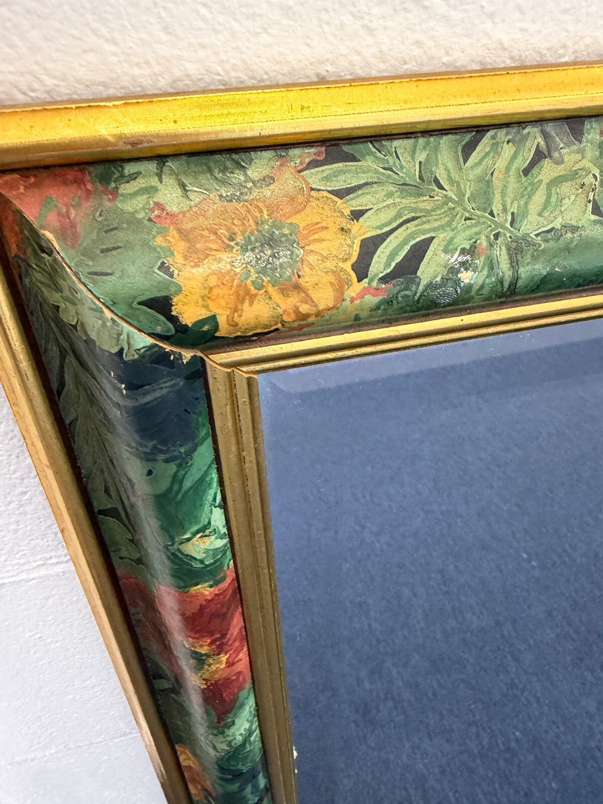 Vintage Floral Bevelled Edge Mirror