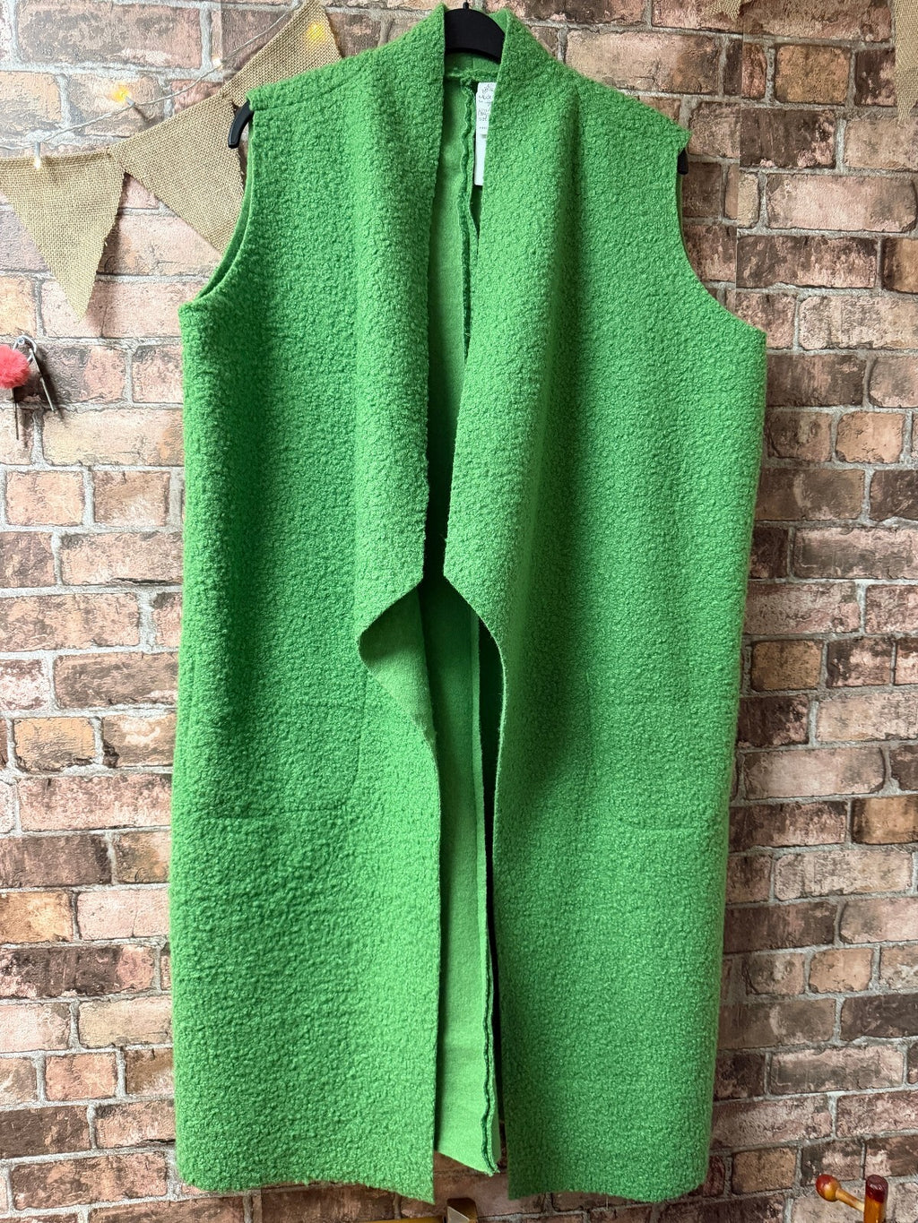 Made in Italy Green Longline Gilet - One Size