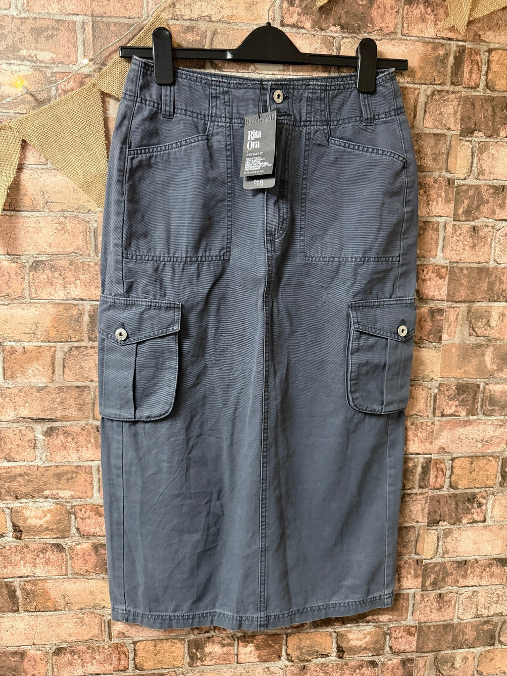 Rita Ora Charcoal Cargo Skirt - Size 10